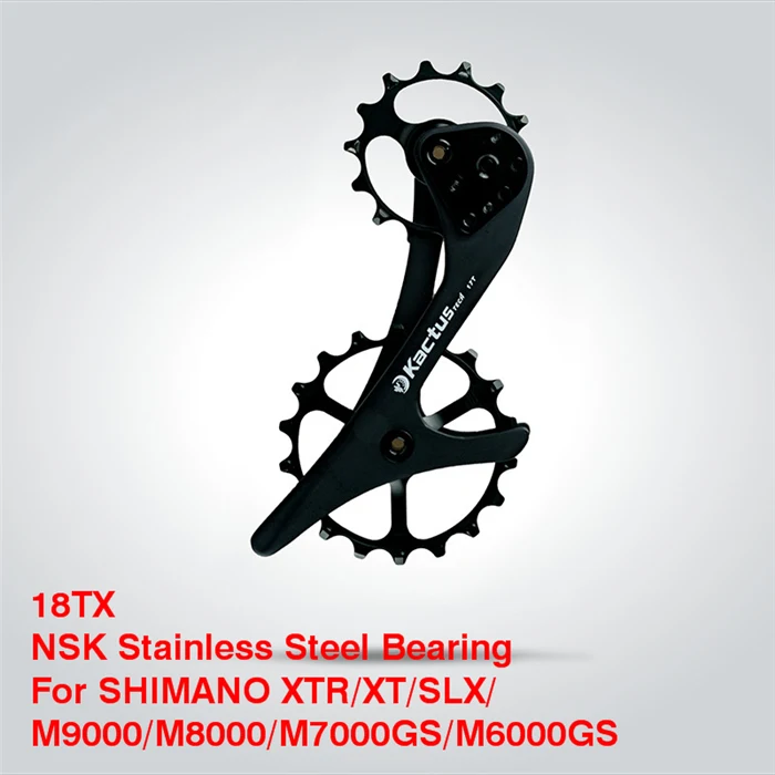 steel bearing black 14/18Т углеродного волокна задний переключатель передач велосипедный комплект Керамика подшипник опорный ролик шкив для Shimano XT/SLX/M9000/M9050/M8000/M8050 - Цвет: steel bearing black