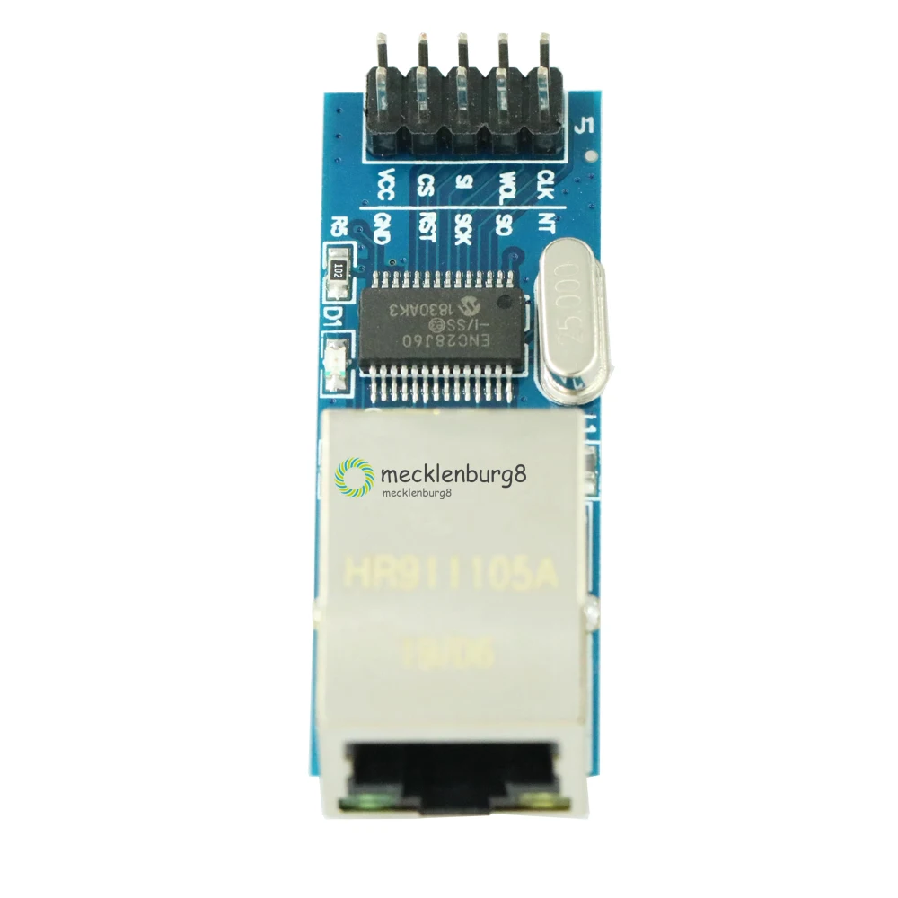 Сетевой модуль Mini ENC28J60 Ethernet LAN 3 В 25 МГц кристальная плата для Arduino 51 AVR SPI интерфейс
