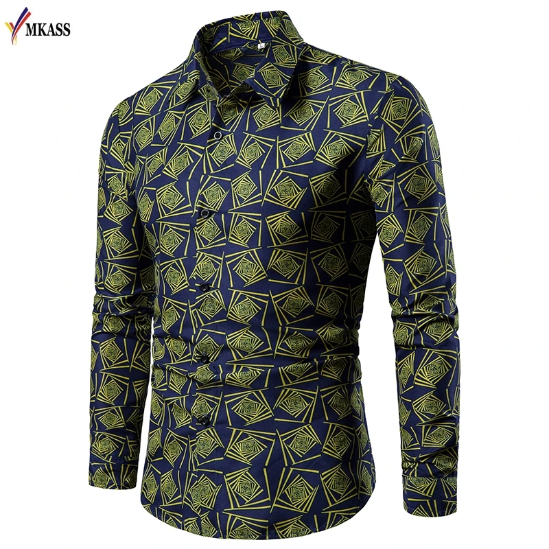 New Fashion Brand Camisa Masculina Long Sleeve Hawaiian Shirt Men Summer Casual Formal Male Dress EU Size M-4XL | Мужская одежда