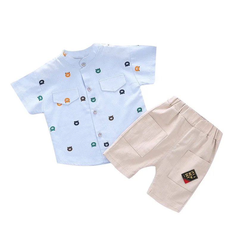 

НОВЫЕ комплекты для младенцев 2 шт. Милая футболка с коротким рукавом для маленьких мальчиков + шорты штаны хлопковые детские комплекты одеж...