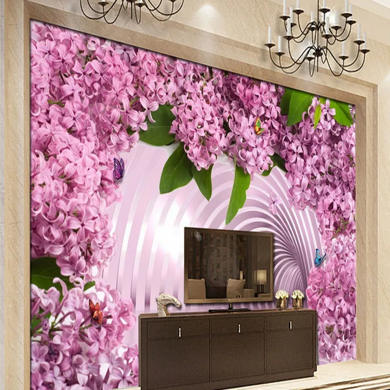 Пользовательские 3d росписи 3D пространства Расширенный розовый Леди бабочка