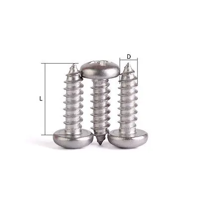 100pcs M2 5/6/8/10/12/14/16mm 201 Stainless Steel Corss Pan Self Tapping Drilling Screws | Обустройство дома