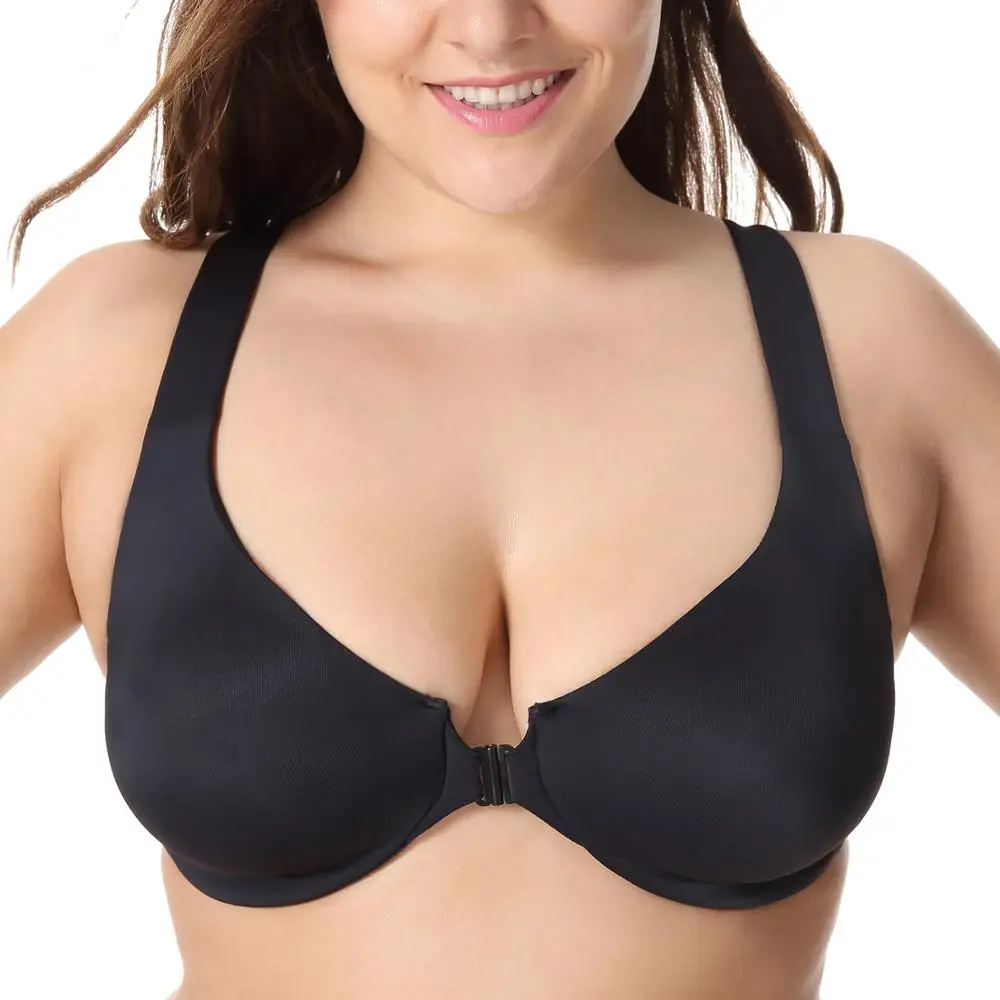 Бесшовный Бюстгальтер на косточках 32-48 B C D DD E - Цвет: Black02