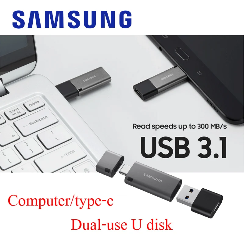 Samsung Cle USB 64 ГБ первоначально размещенный на 3 1 флэш-накопитель DUO Plus 32 Гб 128 C Флешка