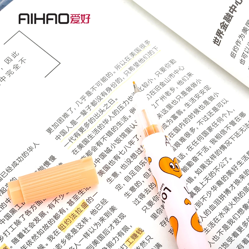 AIHAO/Новинка 2019 брендовая грубая ручка маркер с косой головкой для школы и офиса 6