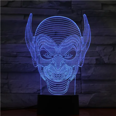 Halloween Jack Clown Creative Night Lamp High Quality Acrylic 3D Lights Baby Bedroom Table with USB Cable Kids BirthdayGift | Лампы и