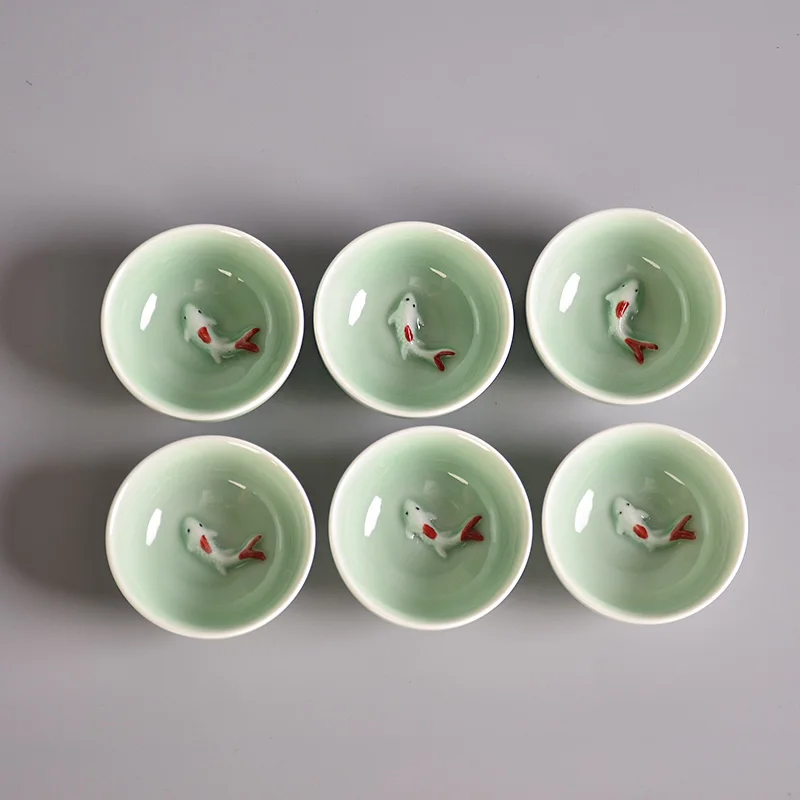 Sets of 6 cups TANGPIN longquan celadon чайник чашки Портативный Путешествия Чайный Набор - Цвет: Sets of 6 cups