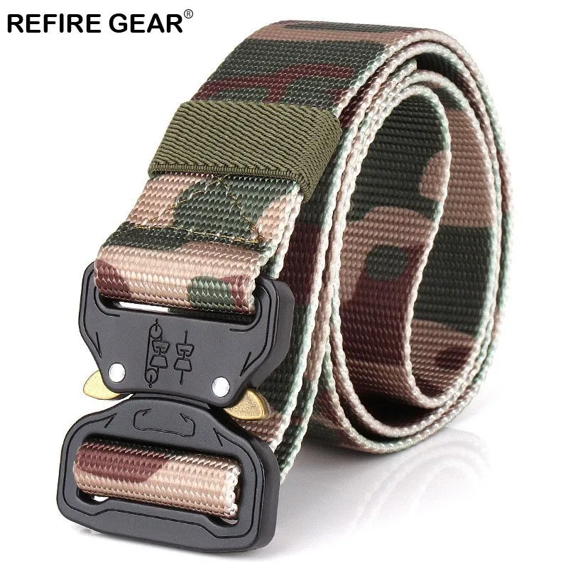 Ремень тактический Refire Gear Мужской утолщенный спортивный Камуфляжный пояс с