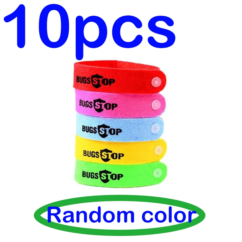 10pcs Random 20 шт. экологичный антимоскитный браслет от насекомых, Отпугиватель насекомых, браслет, Прямая поставка, комары, вредители - Цвет: 10pcs Random