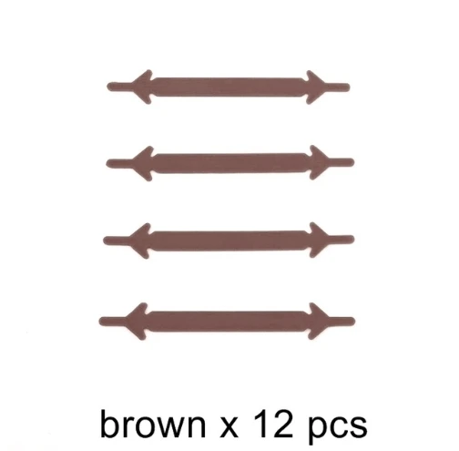 B-brown-12pcs 16 шт./лот и 12 шт./лот аксессуары для обуви Новинка шнурки для обуви унисекс эластичные силиконовые шнурки резиновый шнурок N067 - Цвет: B-brown-12pcs