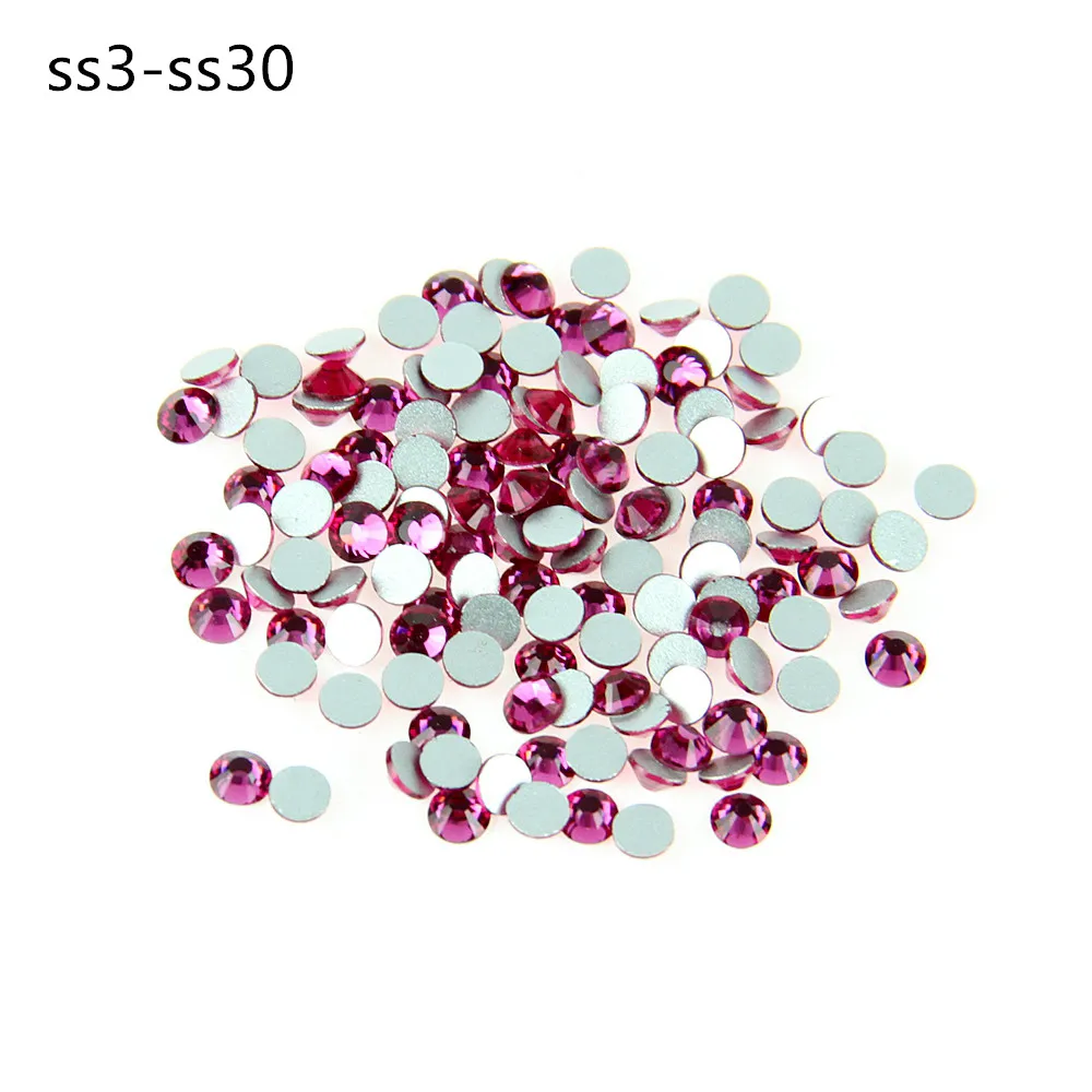 SS3 SS30 фуксия кристаллы стразы горячей фиксации с плоской задней частью клей для