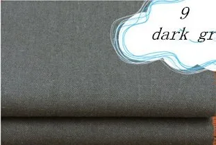 9dark grey 1 метр ткань из льна и хлопка для пошива стеганая Лоскутная Ткань DIY шторы в простом стиле из плотной ткани telas жира четверти ручной работы Рукоделие zakka - Цвет: 9dark grey