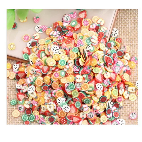1 CCINEE 10 г(будет 1000 шт) мягкие керамические фруктовые Ломтики DIY микро Ландшафтный материал аксессуары из смолы - Цвет: 1