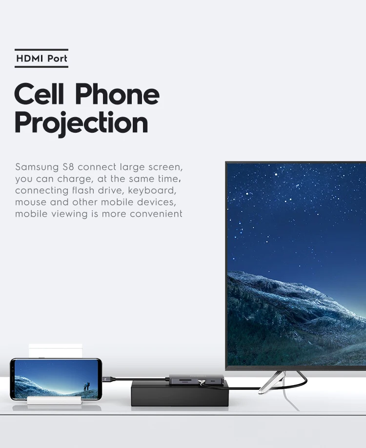 NOHON USB 3,0 концентратор USB C концентратор HDMI адаптер Ethernet для huawei mate 20 MacBook Pro USB-C концентратор 7 портов USB разветвитель SD PD кардридер