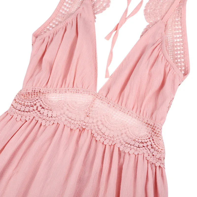 Deep V Padded Backless White Lace Dress Lined Summer Women Sundress Sexy Hollow Out Party Vestidos|Женские платья| |