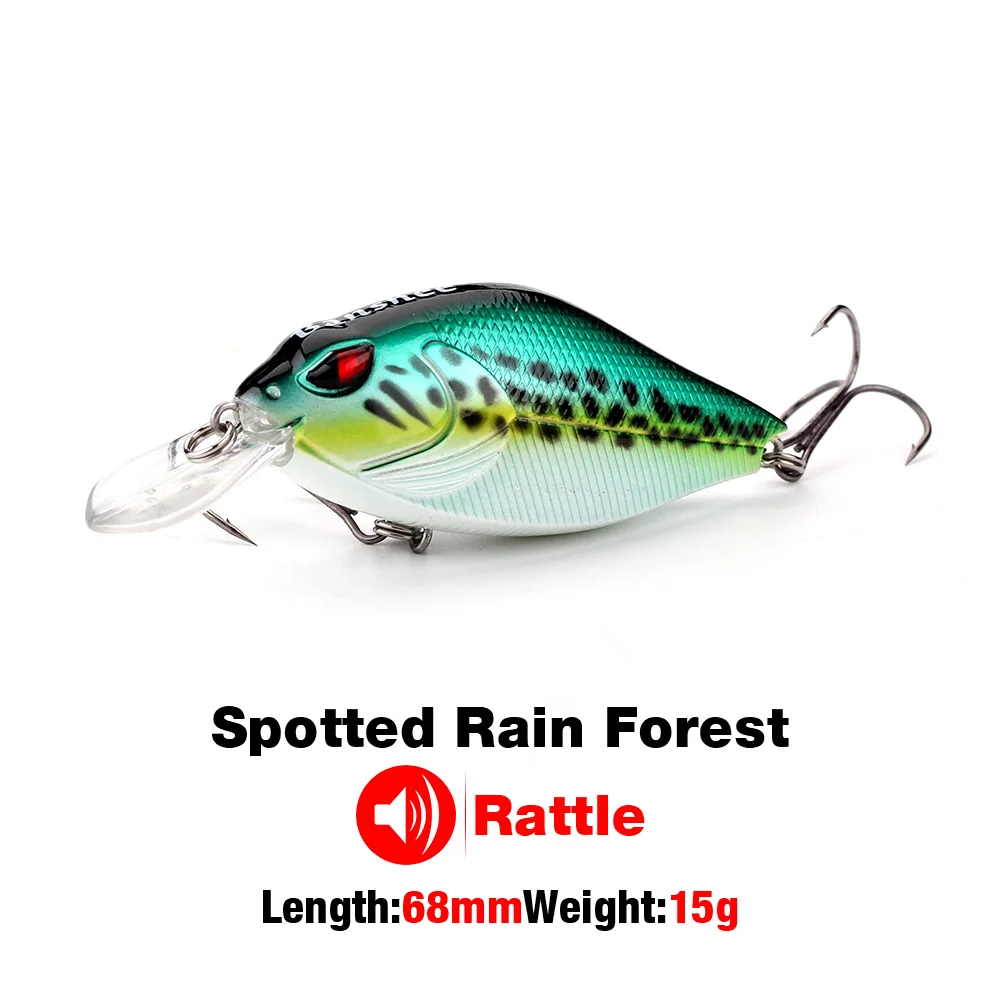 Spottedrainforest174 Banshee 7 см 15/17. 5 г кренкбейты жесткая приманка для рыбалки кривошипно-басовый воблер погремушка звук Воблер для щуки плавающая искусственная приманка - Цвет: Spottedrainforest174