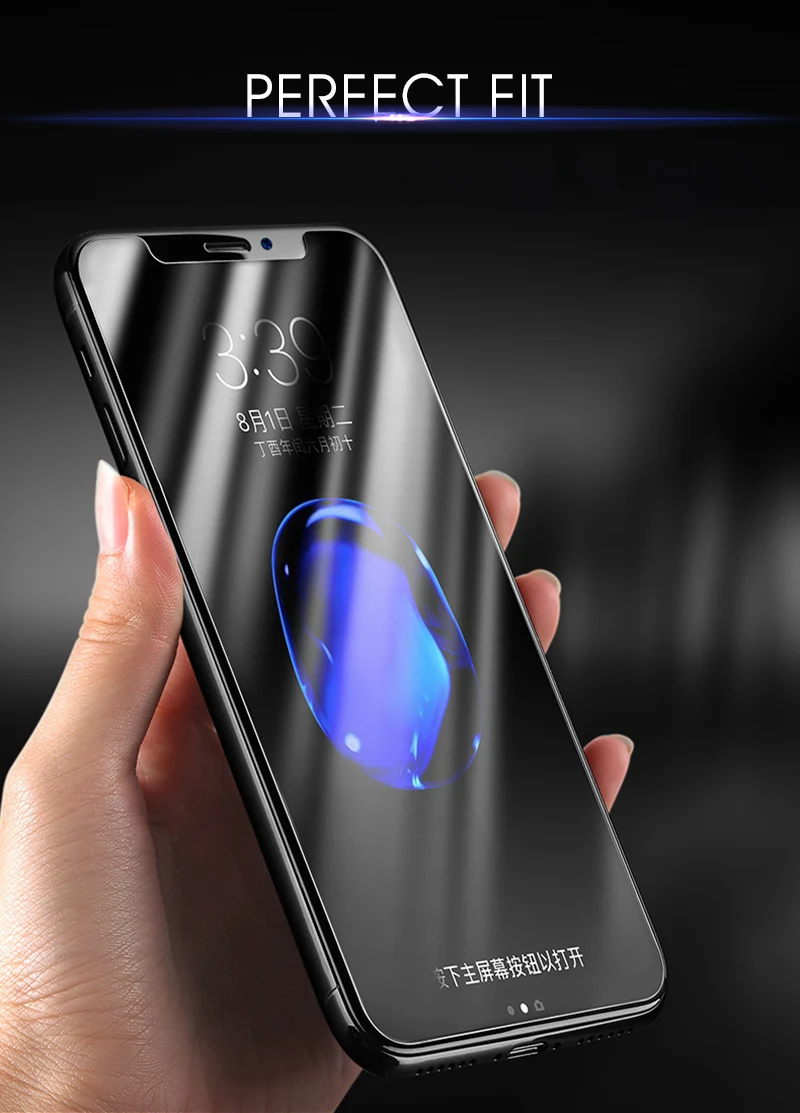 10 шт. 5D изогнутая прозрачная закаленная стеклянная пленка для iphone X Премиум