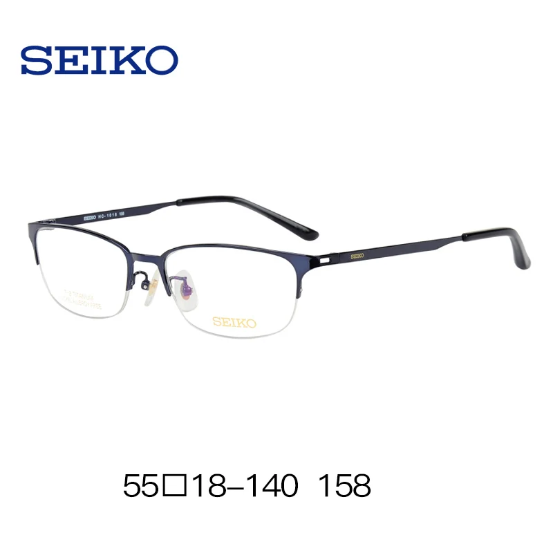 158 Deep Blue SEIKO титановые оправы для очков для мужчин, близорукие полуоправы, мужские близорукие очки, оптические очки, оправа для очков HC1018 - Цвет оправы: 158 Deep Blue