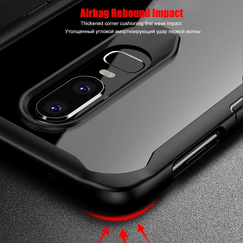 LuckGuard OnePLus 6 T чехол противоударный силиконовый край OnePlus 6 Жесткий прозрачный чехол из поликарбоната для Oneplus 5 T One plus 6 6 T Luxruy Coque