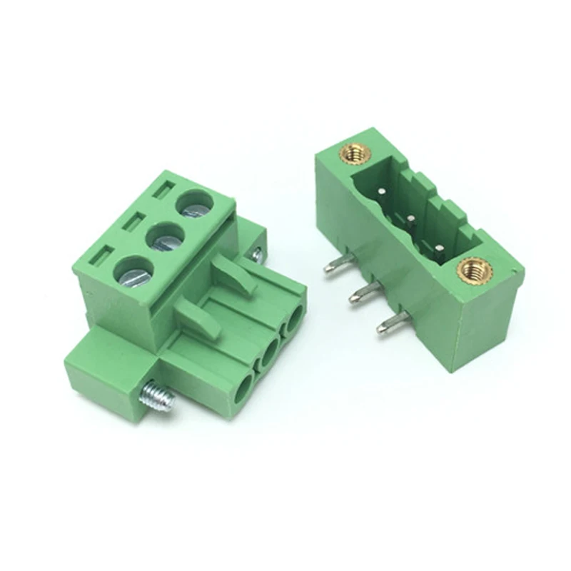 5 08 мм Шаг шпильки подключаемые Винтовые клеммные блоки с фланцем вилка + правый