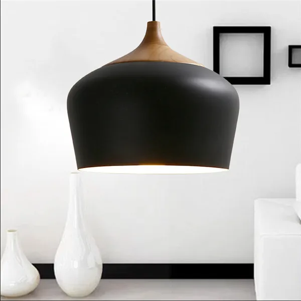 Современные подвессветильник лампы черные и белые из дерева алюминия для