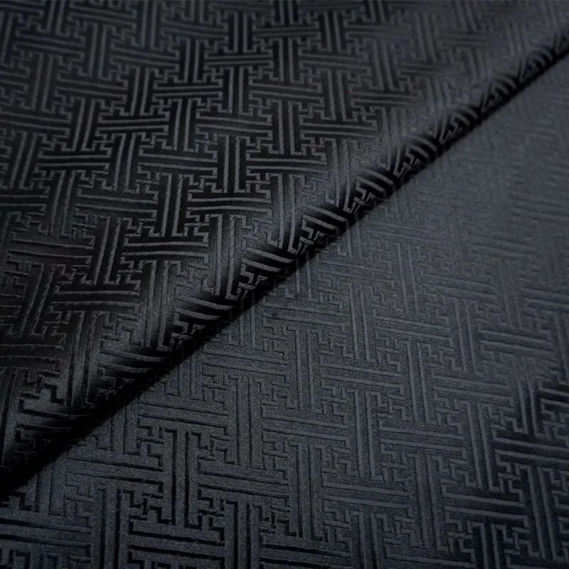 Black Wall weave swastika satin silk brocade cloth for COSPLAY/Kimono/Mongolia clothing/cheongsam/Stage suit 1 order=1meter | Дом и сад