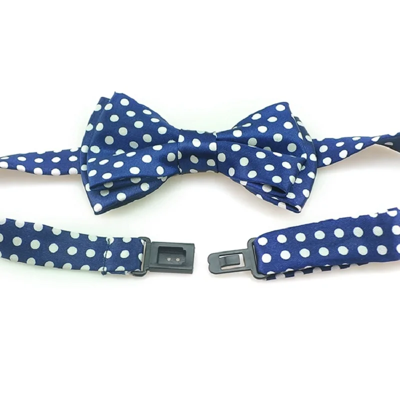 

Navy blue White spots Bow tie Boy's Girl's Kids"Polka Dot " Tuxedo Dress Cute Bow tie Butterfly Knot Gift Shirts Cravat 2020 New