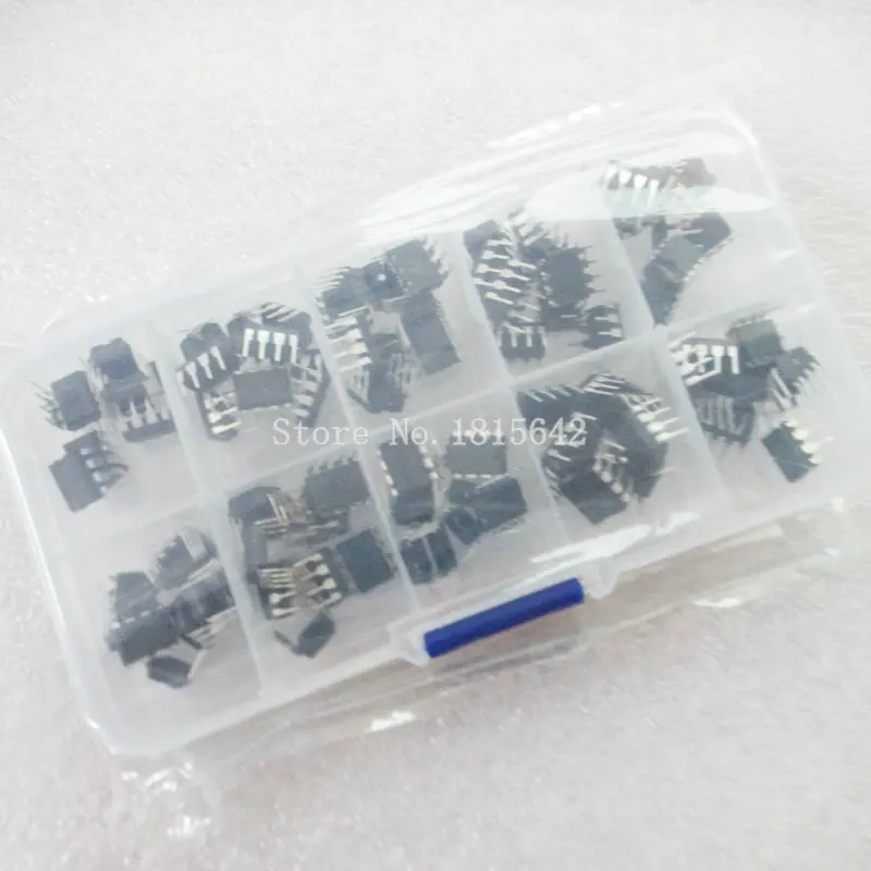 100 шт./корт. NE555 UC3842 UC3843 UC3845 24C02 24C04 24C08 24C16 24C32 24C64 DIP IC набор в ассортименте по 10 шт.|kit