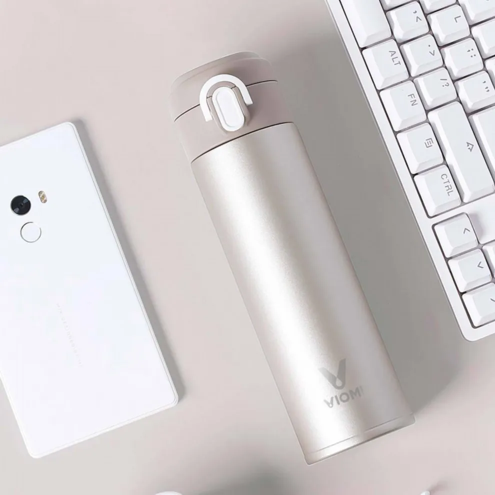 Gold Оригинальная Xiaomi mi jia VIO mi, 300 мл, вакуумная колба из нержавеющей стали, 24 часа, «Умная» бутылка для воды, термос с одной рукой - Цвет: Gold