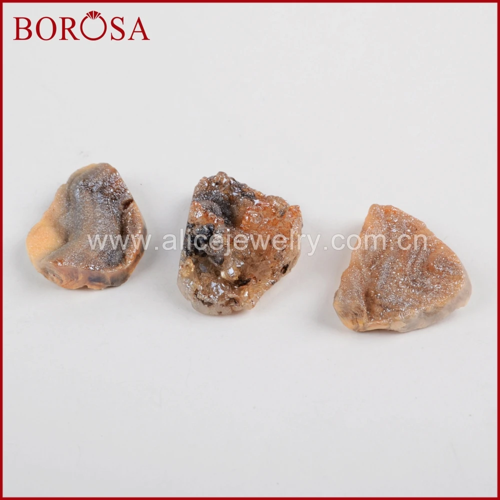 

BOROSA 5/10PCS Freeform Titanium Rainbow Ga-laxy Druzy Cabochon CAB Beads Mix Colors Quartz Beads for Jewelry Making LS019