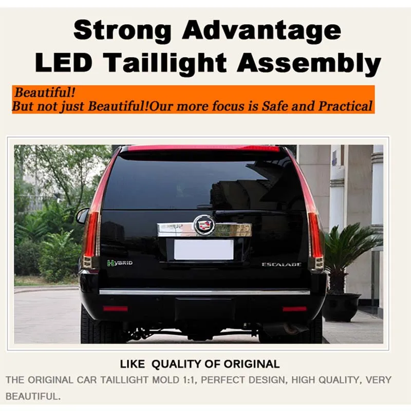 4 шт. автомобильный Стайлинг для Cadillac escalade задний светильник s 2007- для escalade светодиодный задний фонарь+ красный сигнал поворота+ тормоз+ задний светодиодный светильник