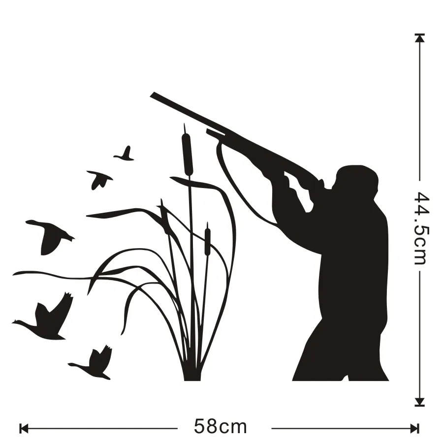 Bird Hunting Art Wall Stickers Active Hobbies Hunter Home Decoration Decal Living Room Bedroom Decals Removable Wallpaper | Дом и сад