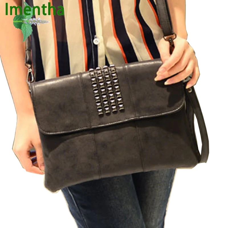 2017 женские сумки на плечо кожаные с шипами и заклепками винтажные сумочки через