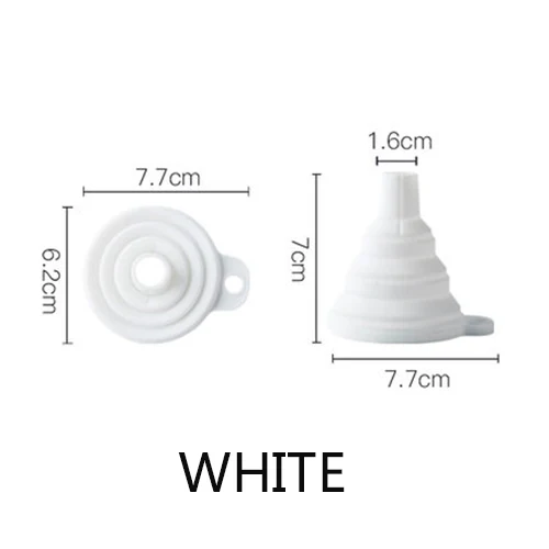 WHITE 4 шт кухонные домашние портативные складные воронки телескопическая Воронка с длинным горлом креативная Бытовая жидкая силикагель воронка кухонные инструменты - Цвет: WHITE