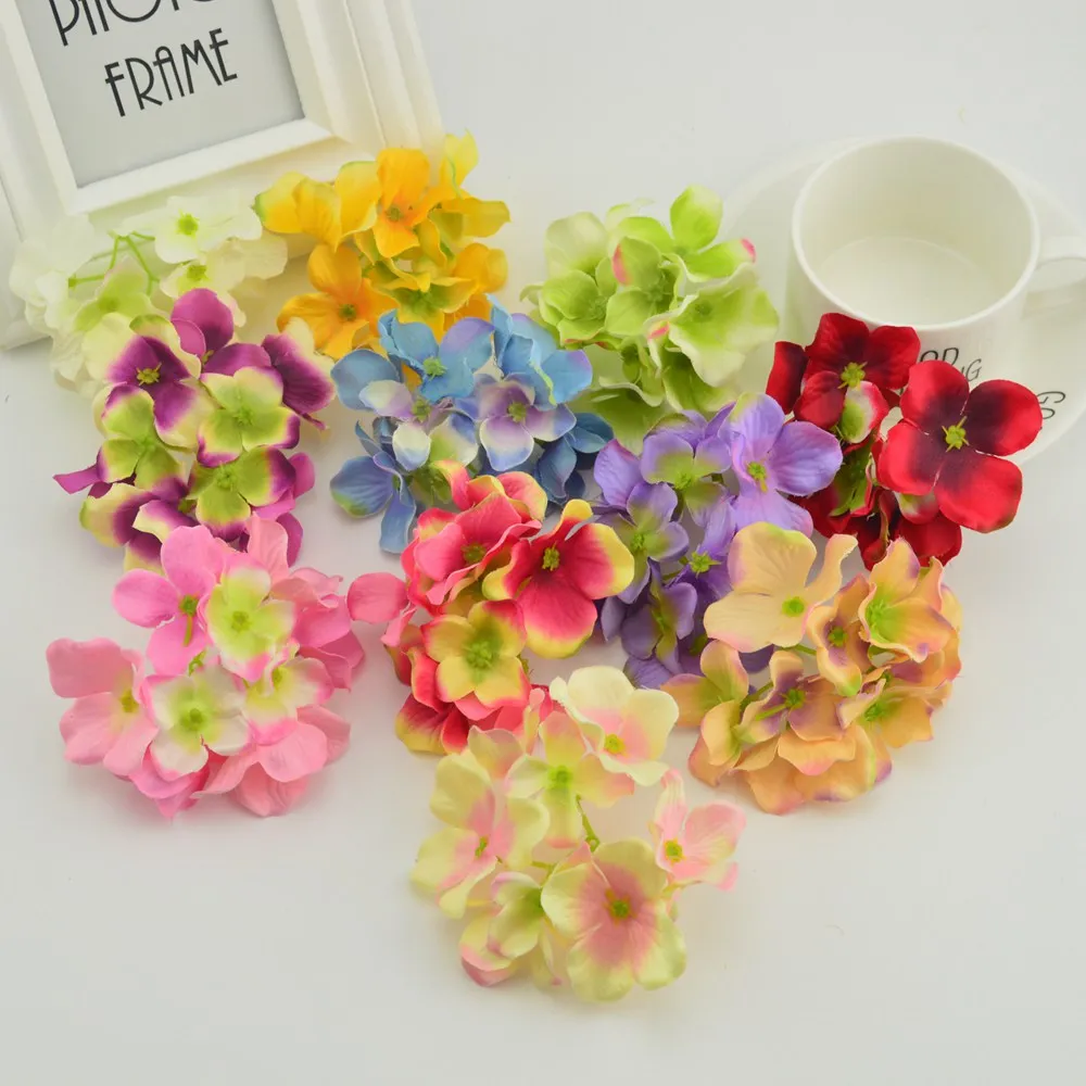 

10Pcs Silk Hydrangea Door Lintel Artificial Flowers for Needlework Home Wedding Car Accessories Party Decoration Fake Rose Petal