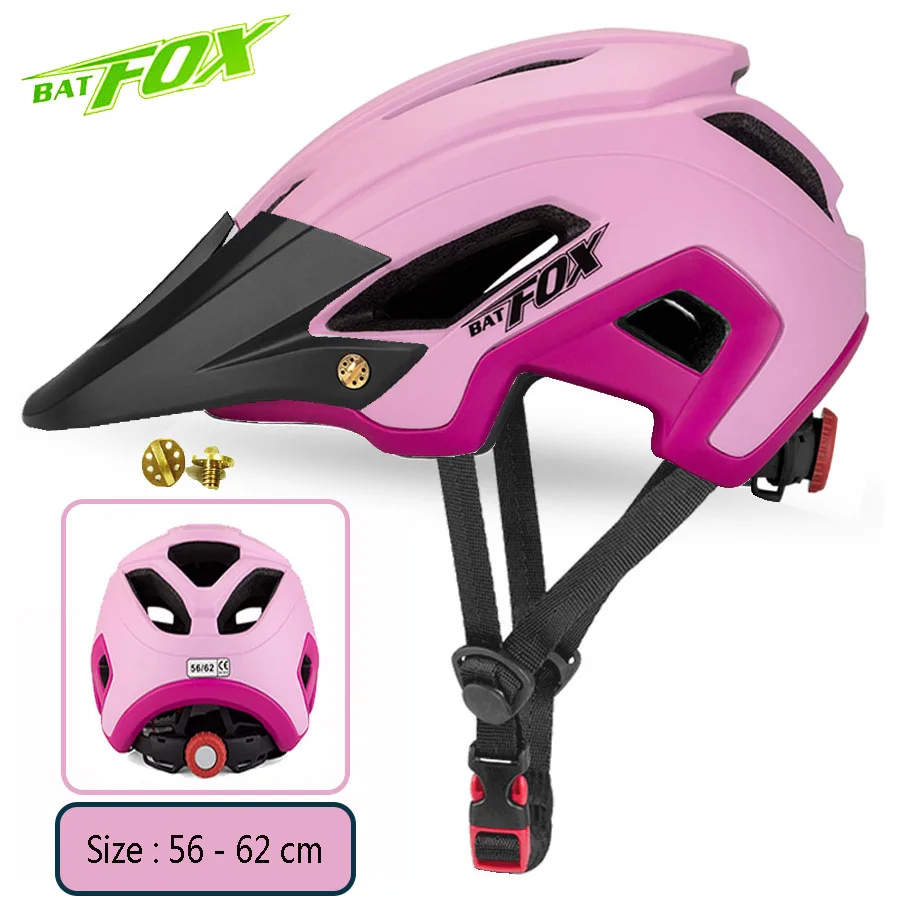 692-Pink-Black Batfox велосипедный шлем для женщин и мужчин велосипедный шлем MTB велосипед горная дорога для верховой езды безопасность Спорт на открытом воздухе легкий большой козырек шлемы - Цвет: 692-Pink-Black