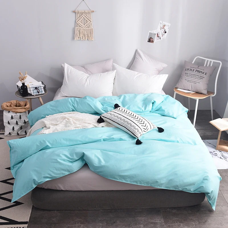 Современный стиль Aqua Blue сплошной цвет 1 шт. пододеяльник из 100% хлопка завод и