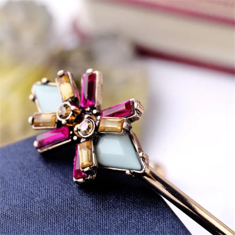 Богемия Стиль Цвет ful Цветы Браслет манжета для Для женщин Chic золото открытым