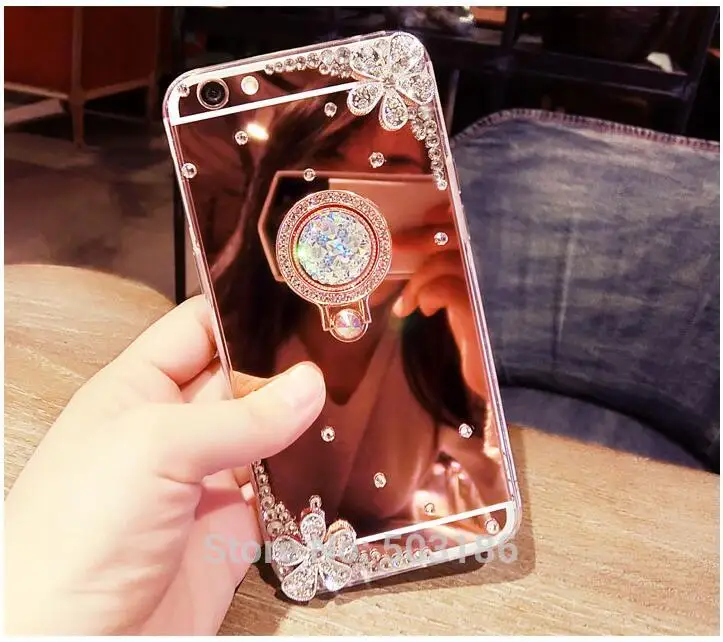 For Motorola Moto G5 G6 Plus G4 Play E5 Diamond Cover Flower Mirror Soft Rhinestone case | Мобильные телефоны и