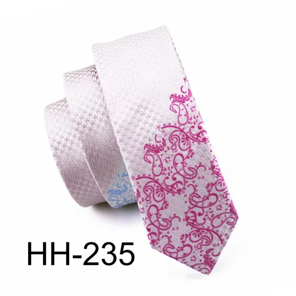HH235 Новинка года, 20 стилей, модный тонкий галстук, узкие шелковые мужские галстуки Свадебный вечерний для жениха,, ширина 5,5/6 см - Цвет: HH235