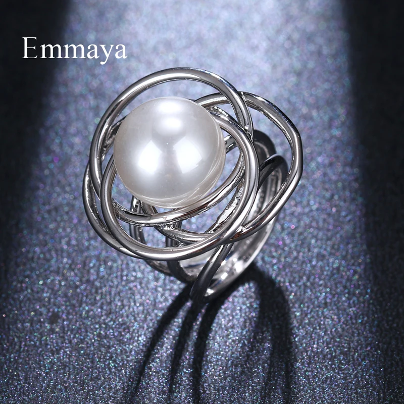 Emmaya яркий жемчуг круглая скручивающаяся форма кольца для девушек три цвета