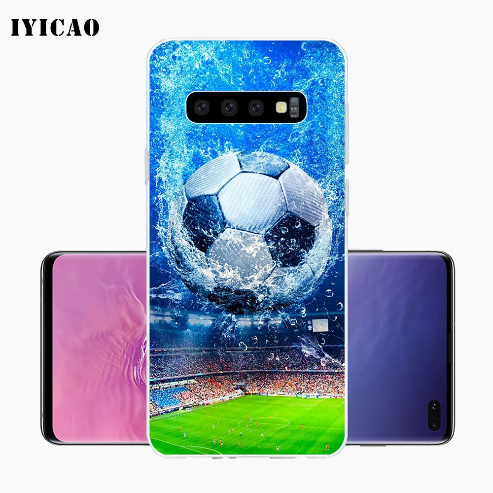 IYICAO Fire Football sky moon Мягкий силиконовый чехол для телефона Samsung Galaxy S10e S10 S9 S8 Plus S7 Edge TPU