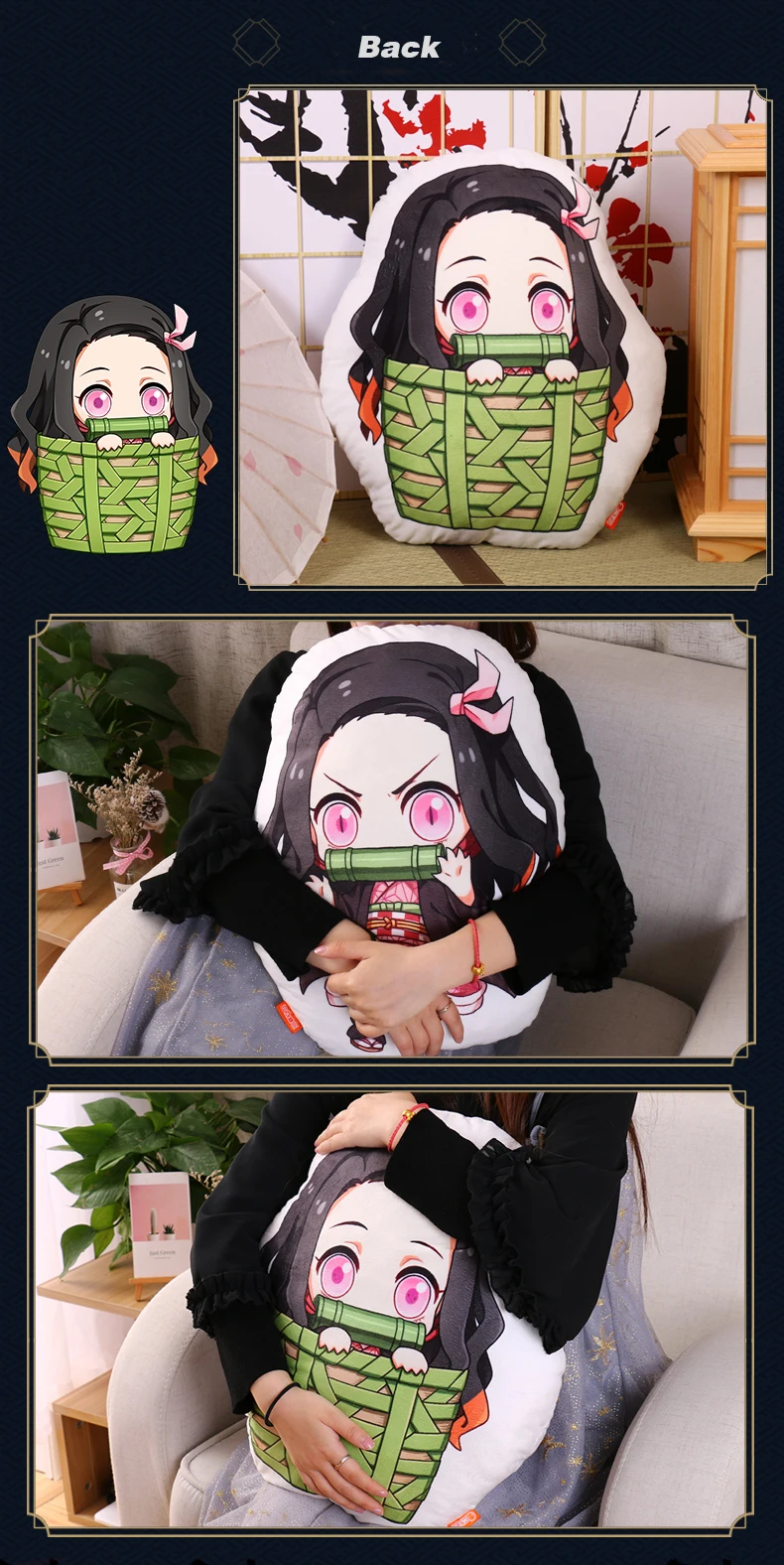 Аниме Demon Slayer Kimetsu no Yaiba Kamado Nezuko Косплей Кукла Плюшевая мягкая подушечка диванная подушка игрушка подарок новинка