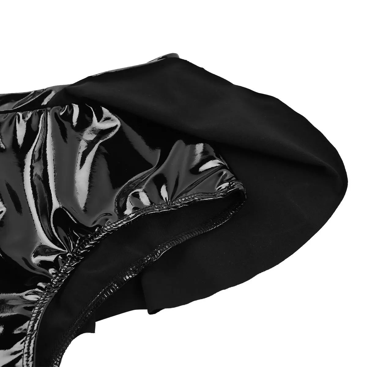 

Women Wet Look Patent Leather Shorts High Waist Open Front Mini Shorts Hotpants for Night Club Party Pole Dance Wear Clubwear