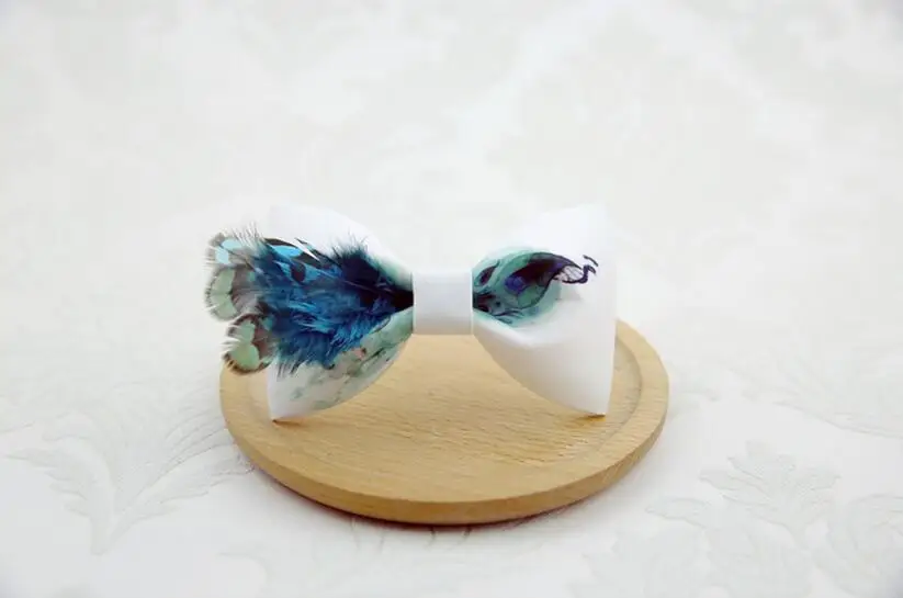 New Free Shipping 2016 casual Men's male Fashion Handmade original design Blue Green Peacock Feather tie married noreturn |