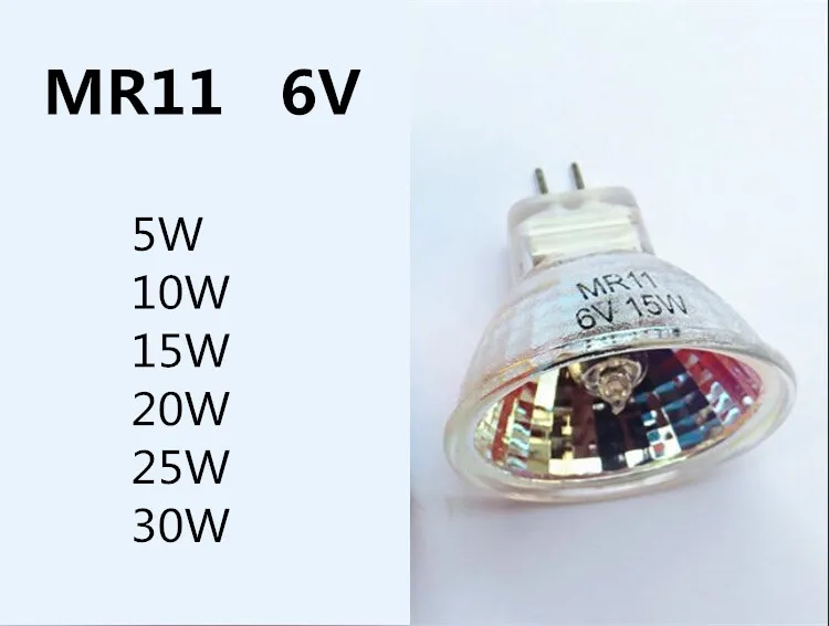 Галогенный прожектор MR11 6V микроскоп лампа 6V MR11 5W прожектор галогенная лампа MR11 6v 10w20W25w30w лампа инструмента