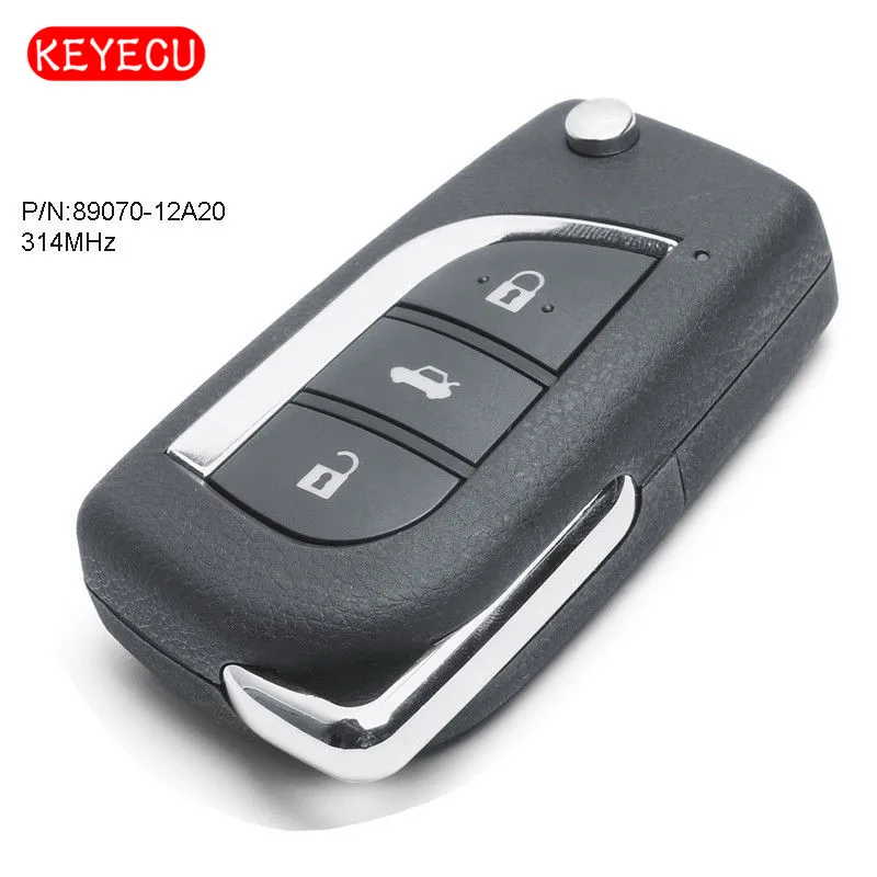 

Keyecu Upgraded Remote Key Fob 314MHz 4D72 Chip for Toyota Corolla 2012-2015 P/N: 89070-12A20