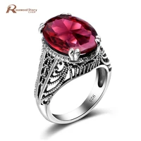 personalized real 925 sterling silver ring wedding band gift vintage created ruby stone rings for women vintage fine jewellery