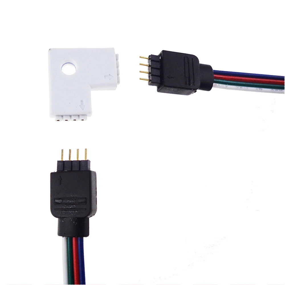 5 шт. 10 мм разъемы RGB 4 pin 2 порта без пайки подключение полосы женский удлинитель