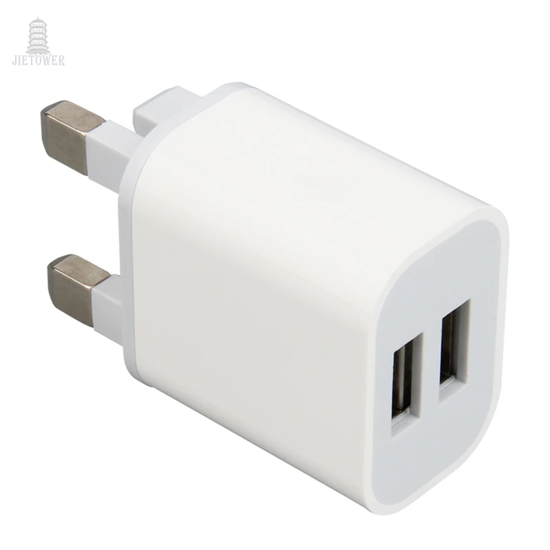 30 шт./лот Великобритания Универсальный двойной порт USB адаптер питания 5В 2.1A вилка